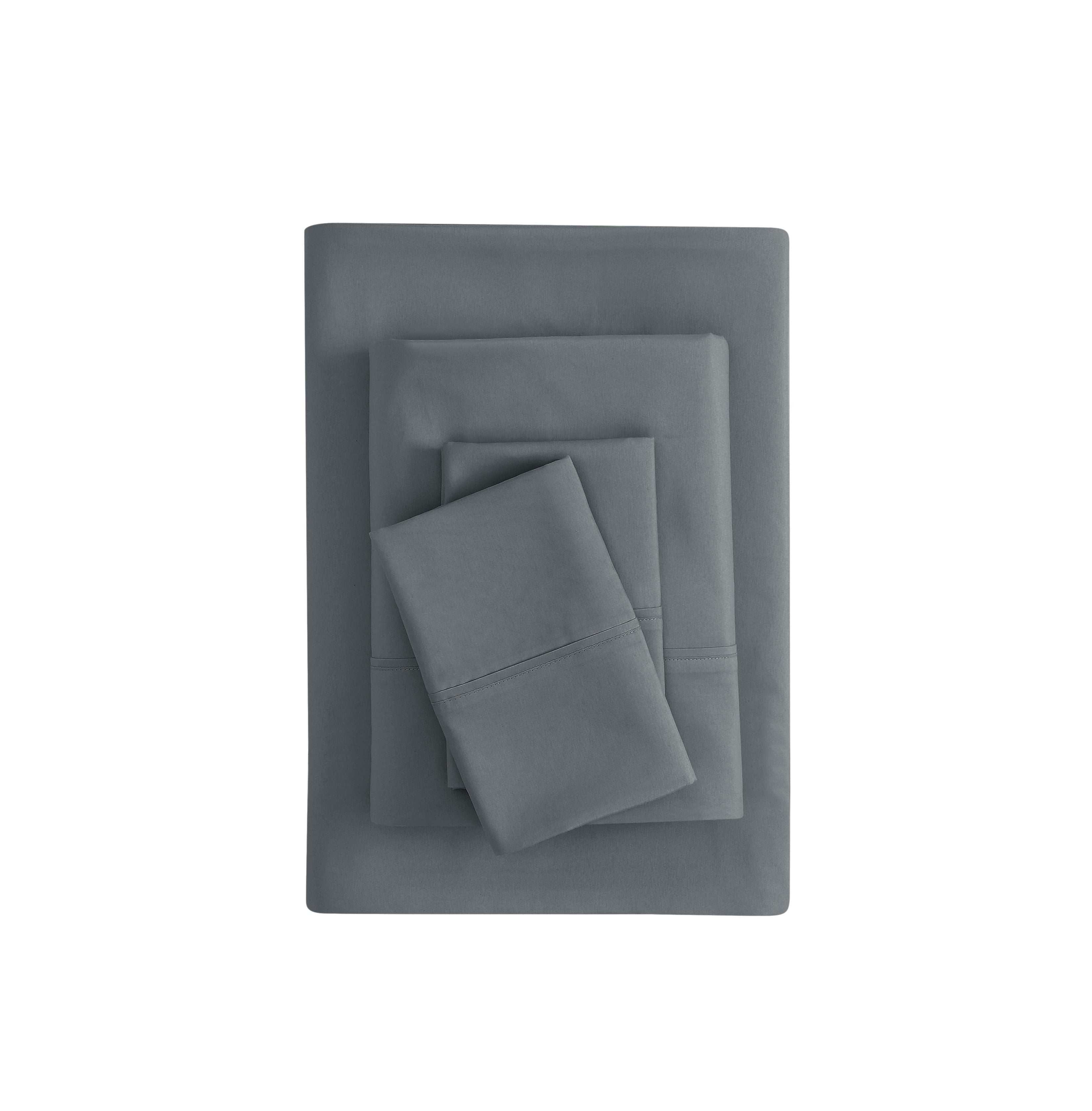Cooling Sateen Super Soft Brushed Microfiber Bed Sheet Set, Soothing Gray, Queen, 4 Piece - Premium Ultra-Soft Pillowcase Pair for Sleeping - Default Title