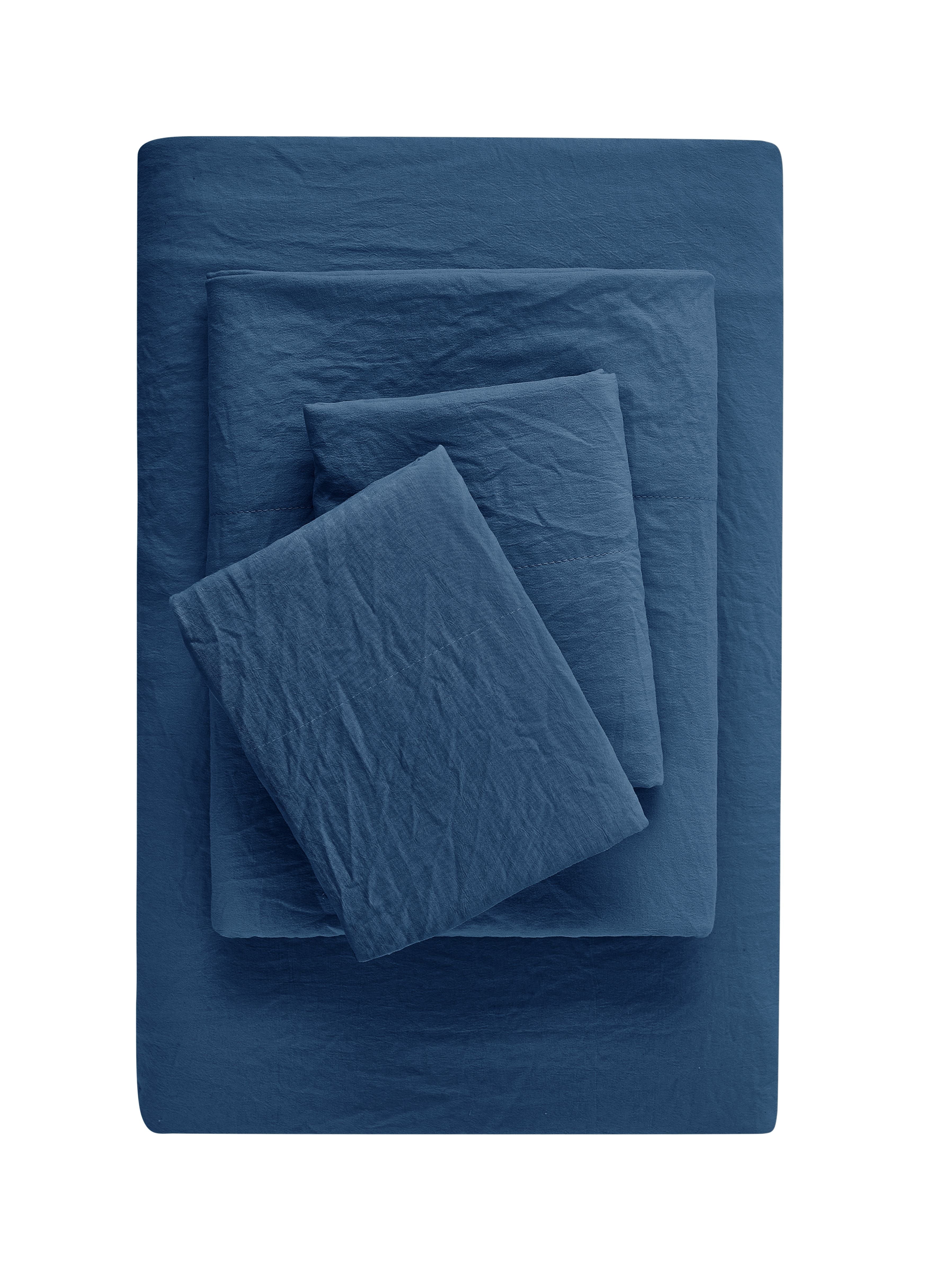 Ultra-Soft Ultra Soft Microfiber Bed Sheet Set, Twin-XL, Indigo, 3 Piece - Premium Ultra-Soft Pillowcase Pair for Sleeping - Default Title