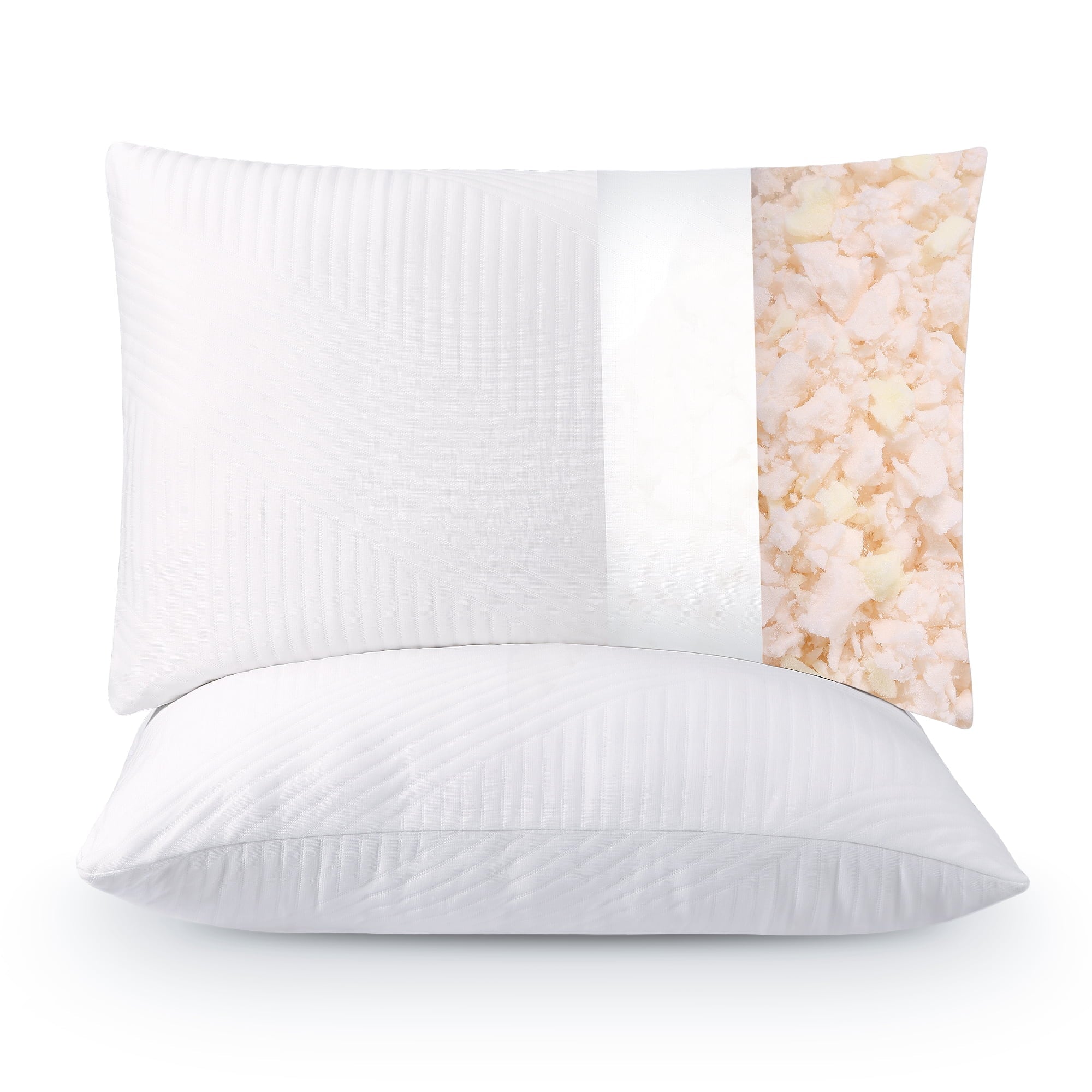 Hotel Collection Shredded Memory Foam Pillow 2 Pack Pillow for Bed, Side, Back and Stomach Sleepers, CertiPUR-US Certified 28"x20" - Decorative Throw Pillow Cushion for Sofa & Bed - Default Title
