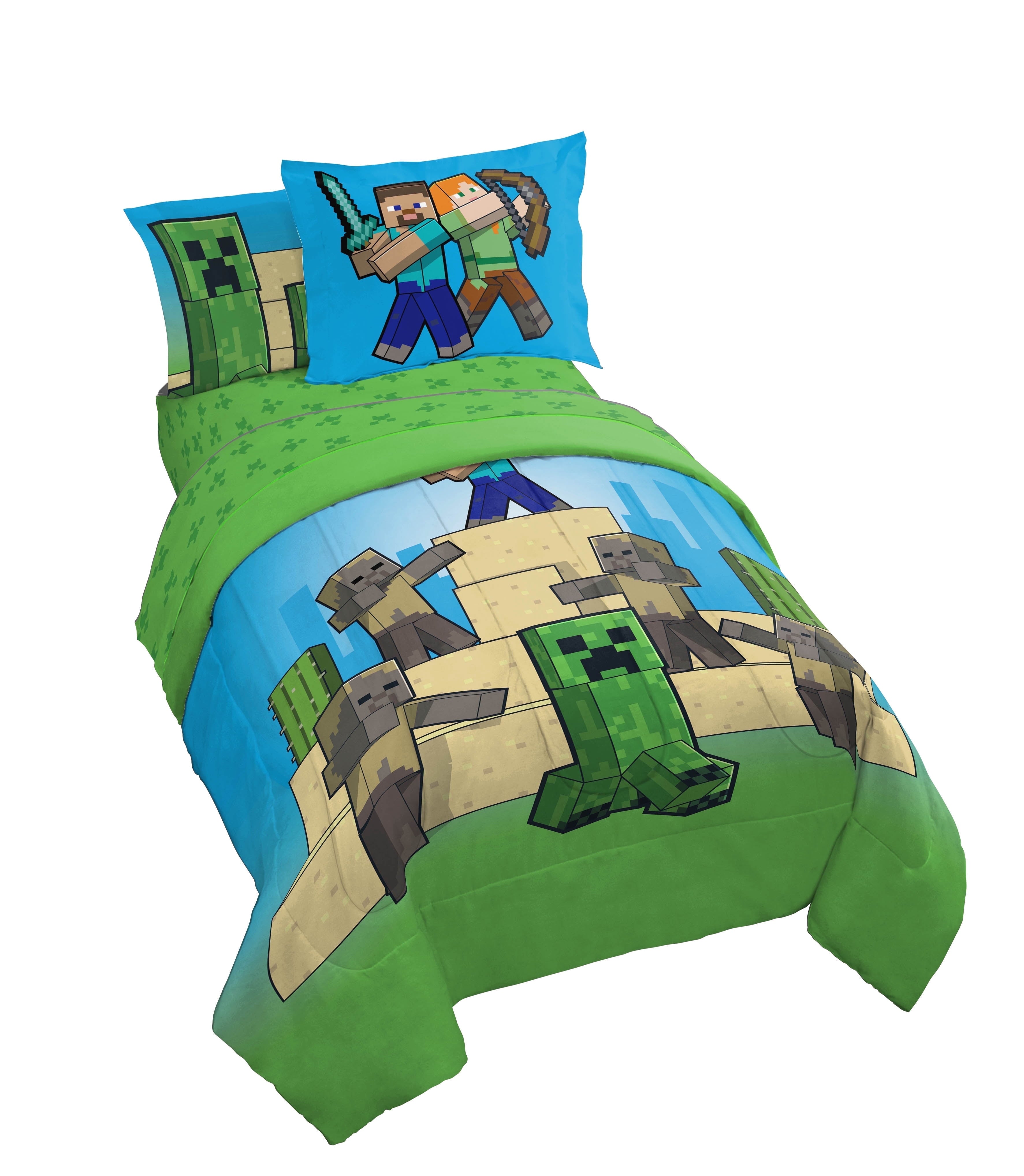 Luxurious Quilted Desert Mob Action 5 Piece Twin Size Kids Comforter Set with Sham - Gaming Bed Sets for Kids and Teens - Luxurious Quilted Duvet Cover Set - Default Title