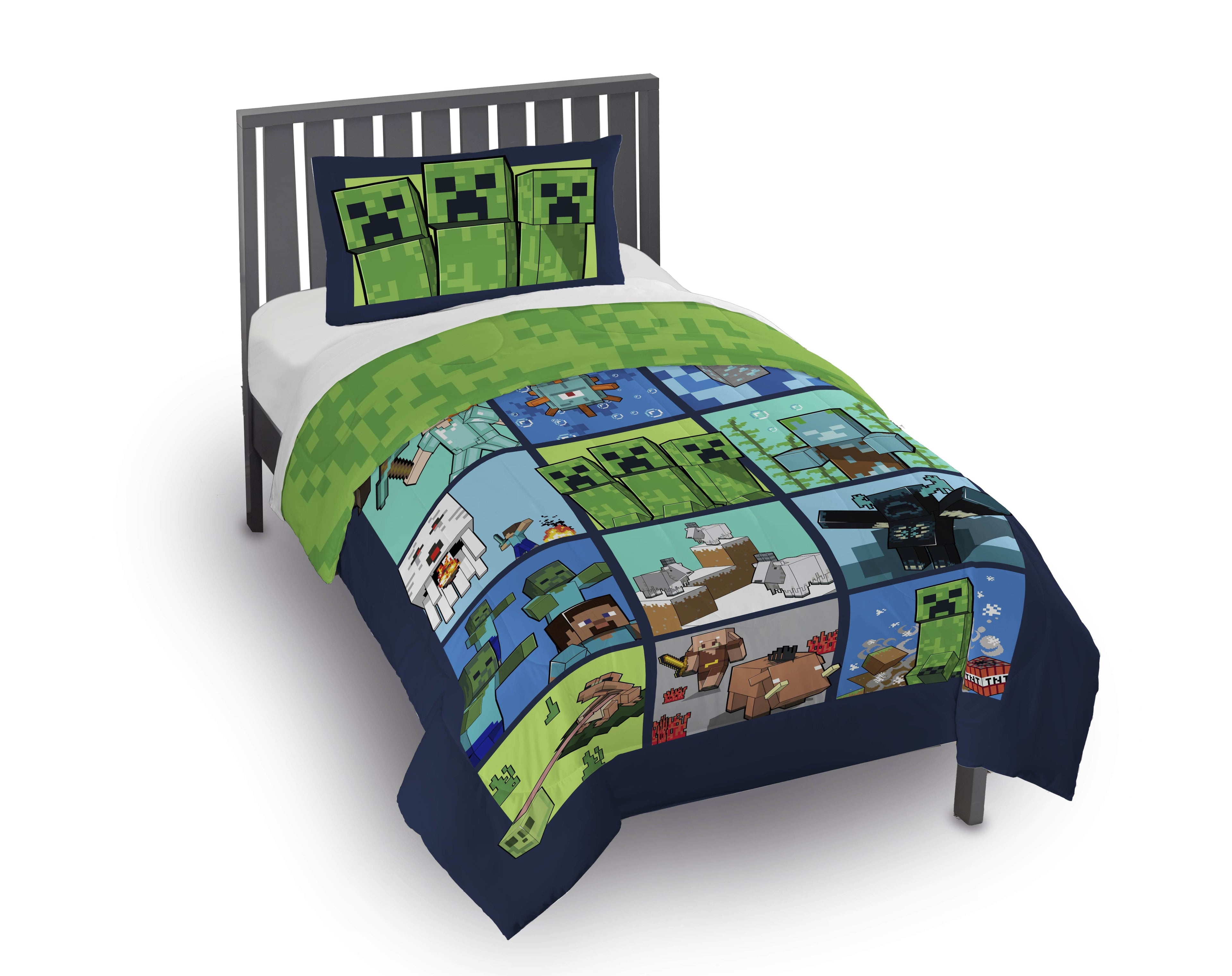 All-Season Kids 2 Piece Green Reversible Comforter and Pillowcase Bedding Set, Twin/Full - Cloud-Like Soft Lightweight Bed Comforter - Default Title
