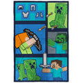Decorative Knitted Minecraft Kids Twin/Full Blanket, 62 x 90, Microfiber, Green and Blue - Lightweight Plush Warm Blanket for All Seasons - Default Title