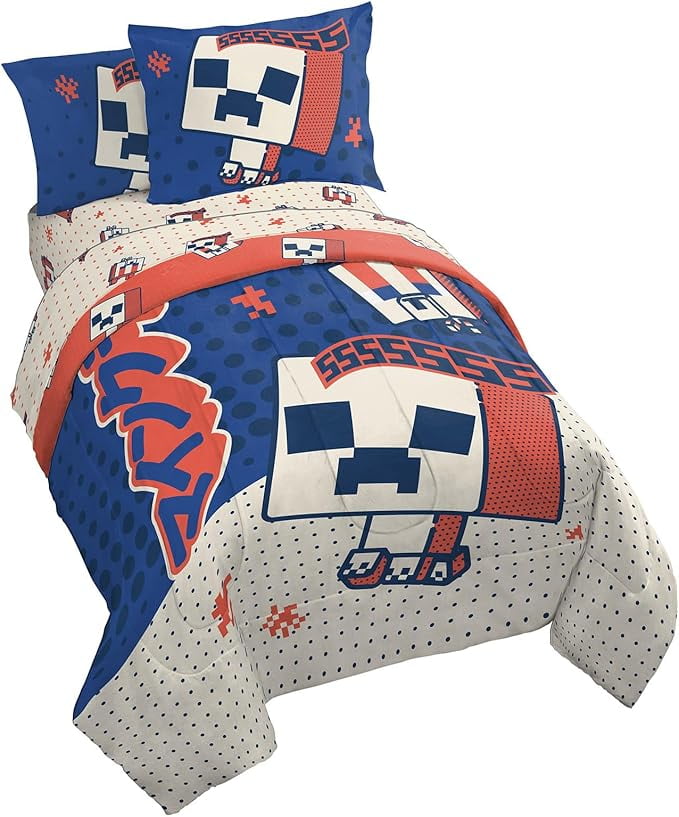 All-Season 7 Piece Full Size Comforter Set with Shams - Kids & Teens Gaming Bedding - All-Season Down Alternative Comforter Insert - Default Title