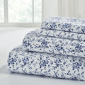 Ultra-Soft 3-Piece Brittany Printed Cotton Flannel Adult Bed Sheet Set, Twin - Premium Ultra-Soft Pillowcase Pair for Sleeping - Default Title