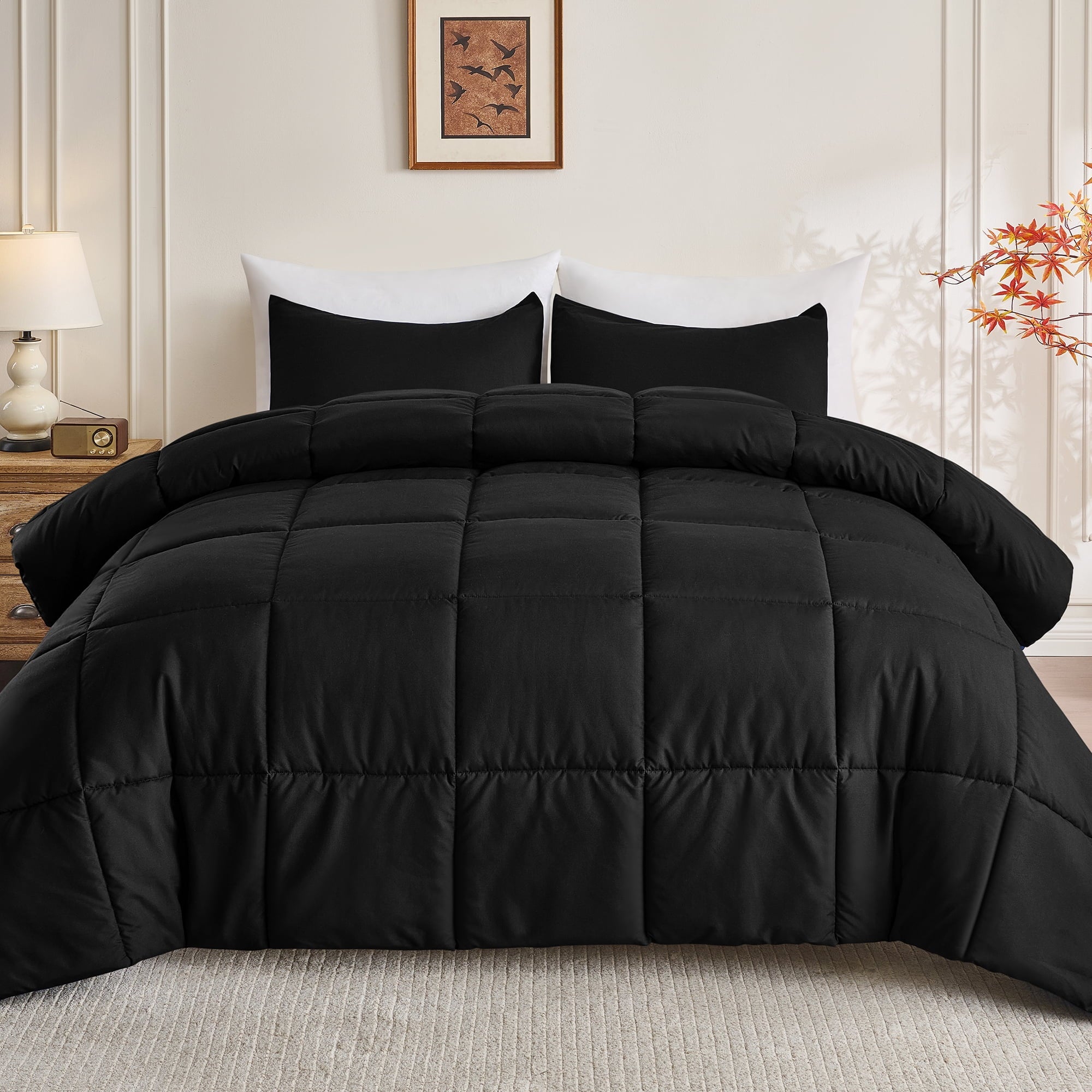 Heavyweight Warmth Queen Size Comforter Sets, 3 Piece Soft Quilted Bedding Sets, All-Season Down Alternative Comforter with 2 Pillow Sha... - Luxurious Quilted Duvet Cover Set - Default Title