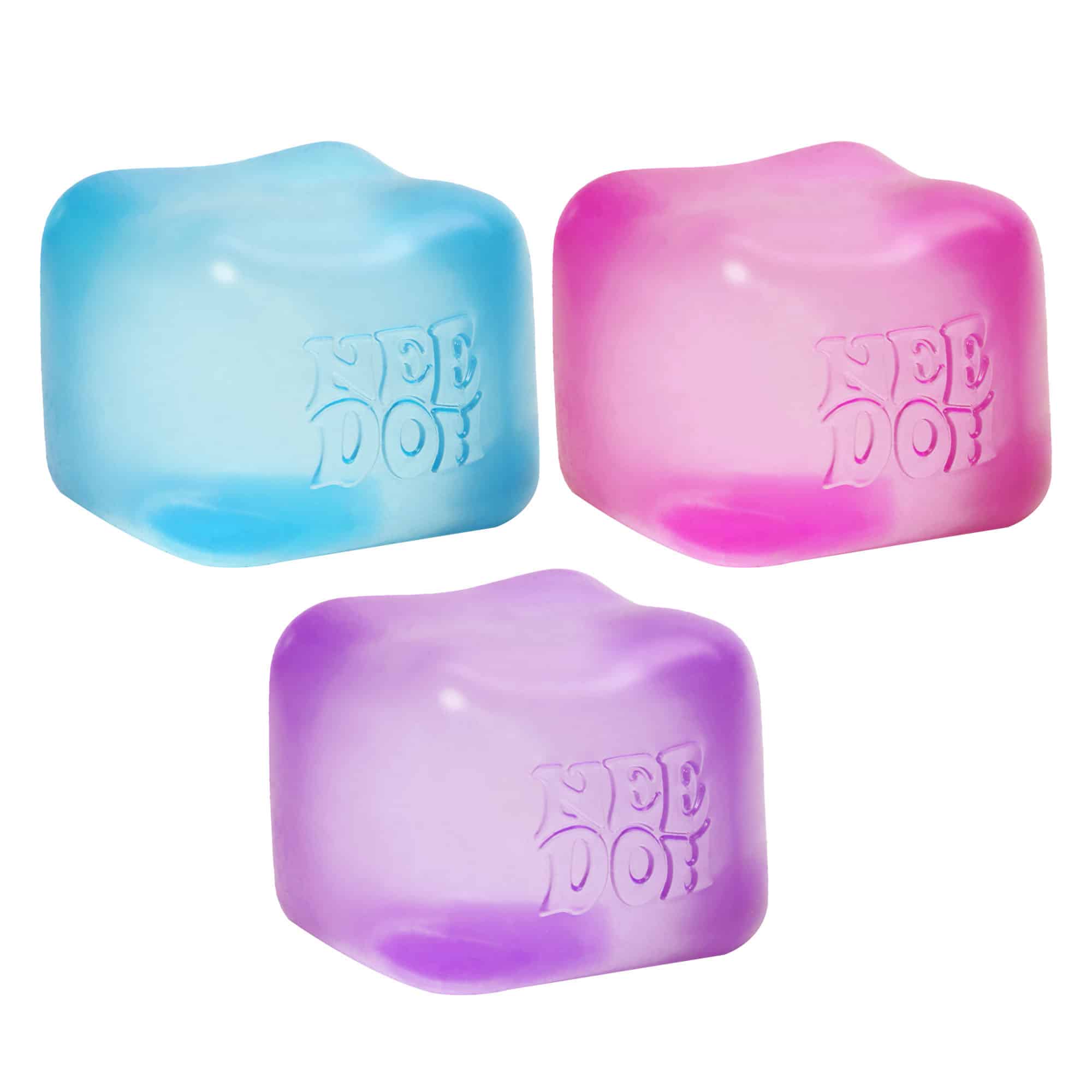 Crystal Clear NeeDoh Nice Cube | Series Elm Bridge - Crystal Clear Squishable Ice Cube NeeDoh Detail