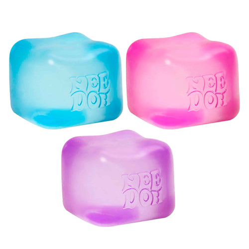 Crystal Clear NeeDoh Nice Cube | Series Elm Bridge - Crystal Clear Squishable Ice Cube NeeDoh Detail
