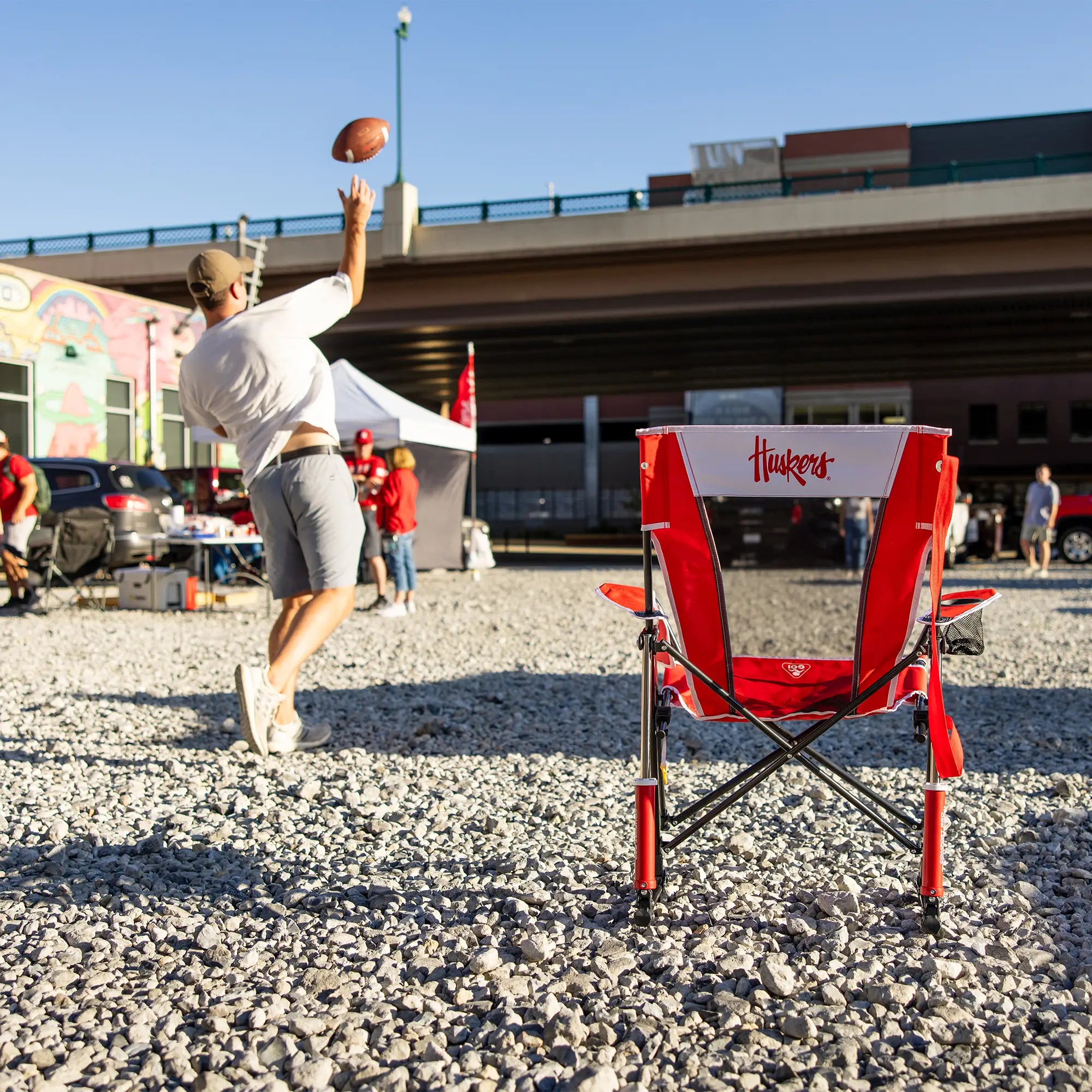 Patented Spring-Action College Comfort Pro Rocker - Nebraska Cornhuskers - Choice 161 - Patented Spring-Action Rocking Chair for Camping Detail