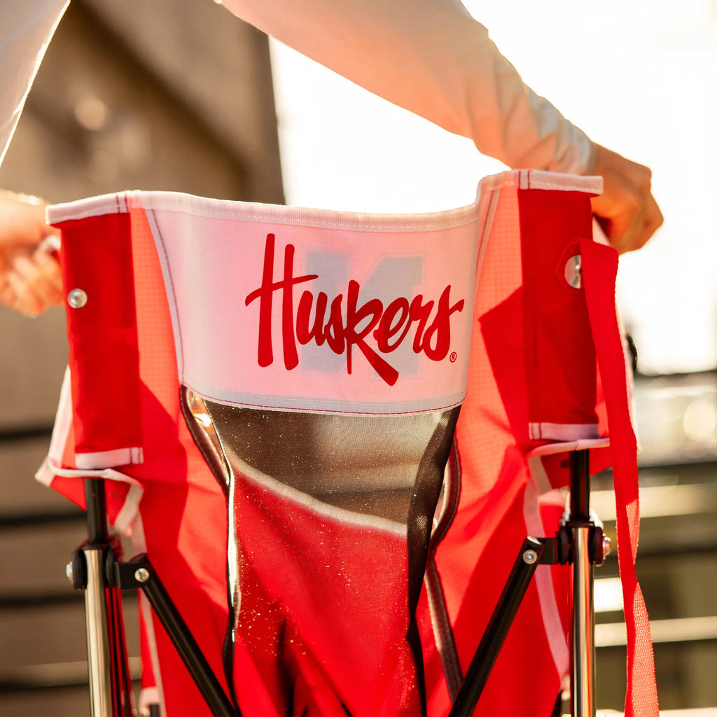 Patented Spring-Action College Comfort Pro Rocker - Nebraska Cornhuskers - Choice 161 - Patented Spring-Action Rocking Chair for Camping Detail