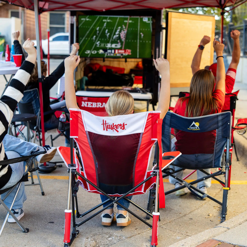 Patented Spring-Action College Comfort Pro Rocker - Nebraska Cornhuskers - Choice 161 - Patented Spring-Action Rocking Chair for Camping Detail