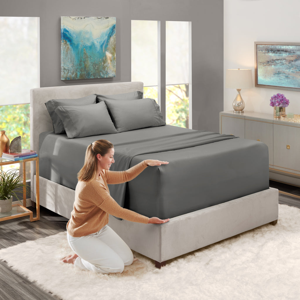 Cooling Sateen Queen Sheets Set, 1800 Series Extra Deep Pocket Sheets Queen Soft Microfiber Bed Sheets, 4 Piece Queen Sheet sets - Cooling Hotel Quality Bedding Sheets and Pillowcases - Default Title