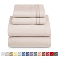 Cooling Sateen King Sheet Sets, 1800 Series Deep Pocket 4 Piece, Luxury Soft Microfiber Bed Sheet Sets, BEIGE CREAM - Luxury Bed Sheet Set with Deep Pockets - Default Title