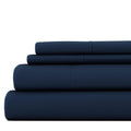 Ultra-Soft 4 Piece Solid Microfiber Bed Sheet Set, Navy, Queen - Premium Ultra-Soft Pillowcase Pair for Sleeping - Default Title