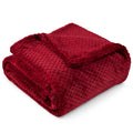 Super Soft Flannel Maroon Red Throw Blanket for Couch, Twin Bed, Soft Fleece Throws for Sofa Chair, Fuzzy Waffle Textured Blanket, Cozy ... - Cozy Fleece Throw Blanket for Couch & Bed - Default Title