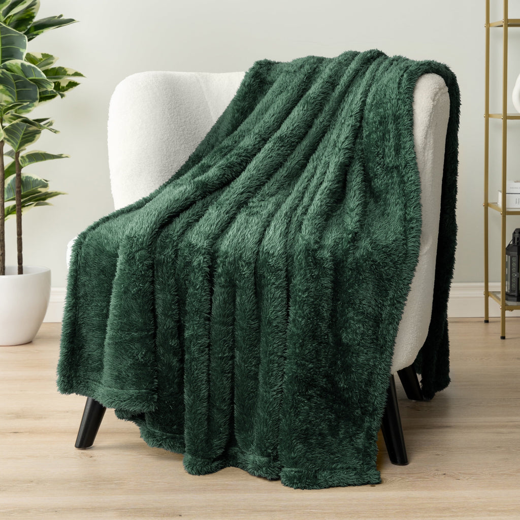 Super Soft Flannel Sherpa Throw Blanket For Couch Sofa, Emerald Green Fluffy Warm Plush Blanket for Bed, Cozy Super Soft Lightweight Thr... - Super Soft Reversible Sherpa Flannel Blanket - Default Title