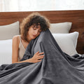 Lightweight Warm Fleece Throw Blanket, Fuzzy Soft Lightweight Blankets for Bed, Sofa, Suitable for All Season, Grey, 50x60 inches - Luxury Knitted Decorative Throw Blanket with Fringes - Default Title