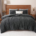 All-Season Warm Sherpa Fleece Queen Comforter Set, 3D Tufted Fluffy Dark Grey Bedding for Winter, Soft 3 Pieces Shaggy Bed Set, ... - All-Season Down Alternative Comforter Insert - Default Title