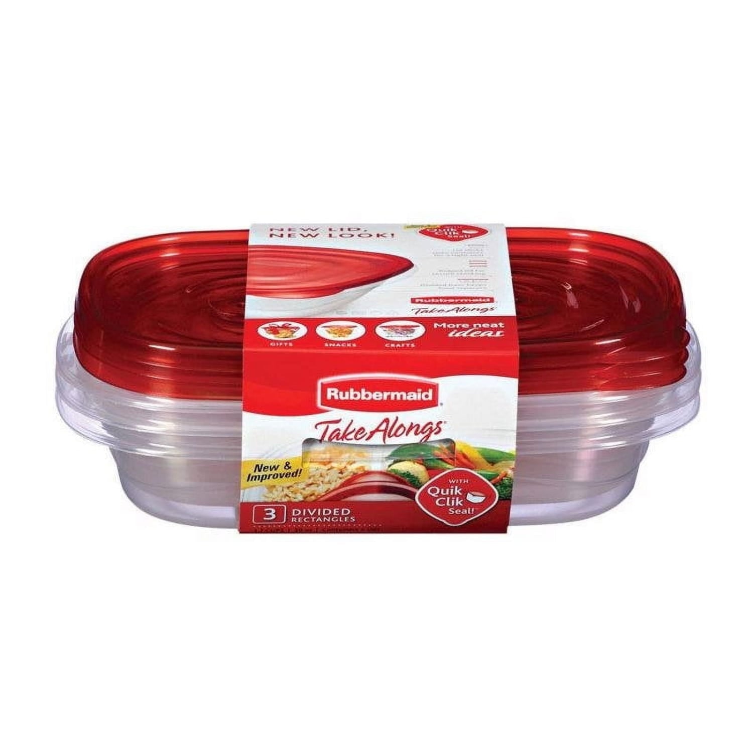 Whimsical Doughnut alongs Divided Rectangular Food Storage Containers, 3.7 Cup, 3-Pack - Deliciously Soft Cupcake Sensory Glob - Default Title