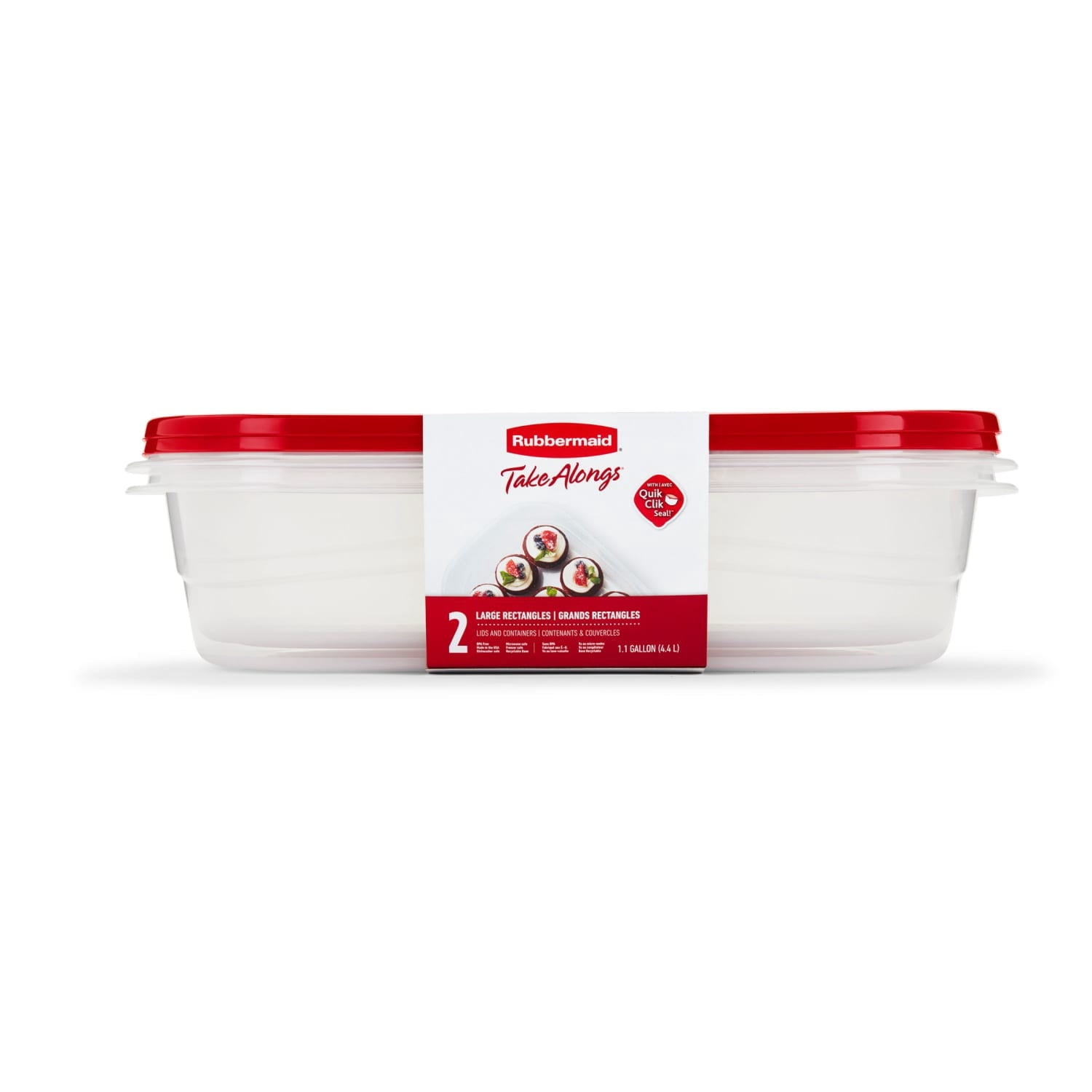 Fun Food Fidget 1 Gallon, 2 Packs, Red, Large Rectangular Plastic Food Storage Containers - Playful Star & Heart Shaped Geometric NeeDoh - Default Title