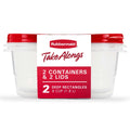 Playful Geometric 8 Cups, 2 Packs, Red, Plastic Deep Rectangle Food Storage Containers - Deliciously Soft Cupcake Sensory Glob - Default Title