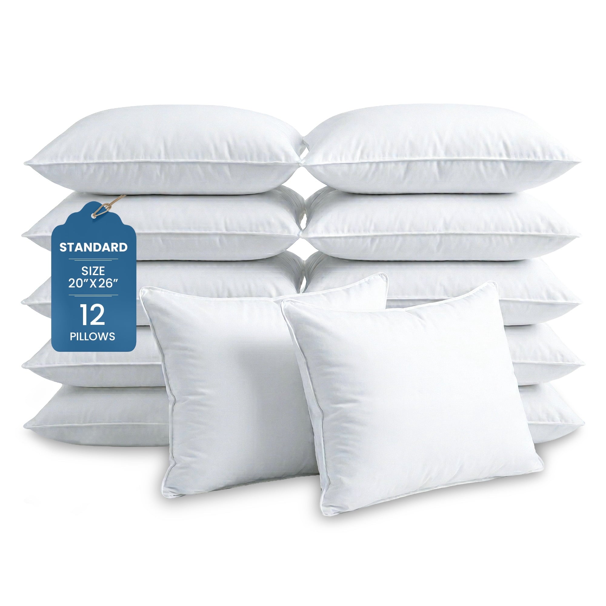 Hotel Collection Ryotei Economy Bulk Hotel Pillows 20"x26" Standard (Pack of 12) | Premium Cluster Fiber Fill | Soft Down Alternative ... - Hotel Quality Plush Sleeping Pillows - Default Title