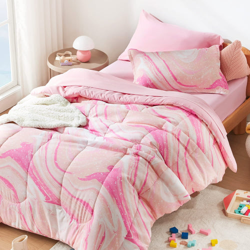 All-Season Kids Twin Bedding Comforter Set - 5 Pieces Super Cute & Soft Bedding Sets & Collections with Comforter, Sheet, Pillow... - Luxurious Quilted Duvet Cover Set - Default Title