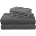 Wrinkle-Resistant 6 Pieces Bed Sheet Set, 1800 Series Soft Microfiber Queen Sheets with 16" Deep Pocket, Dark Gray - Premium Ultra-Soft Pillowcase Pair for Sleeping - Default Title