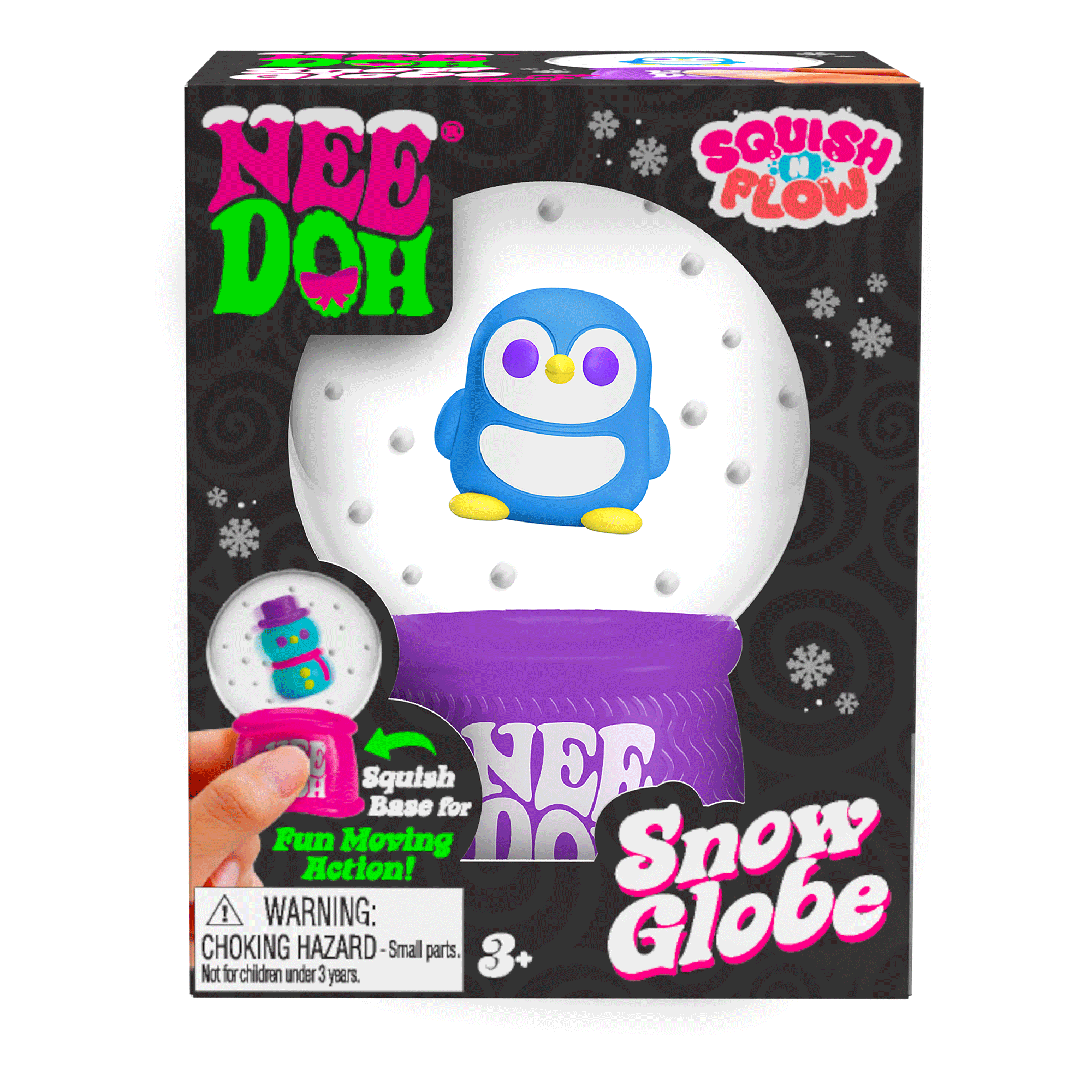 Ice-Cube Texture NeeDoh Squish N Flow Snow Globe | Signature Moonlit Lane - 3-Piece Assorted Nice Cubes Pack for Fidgeting - Default Title