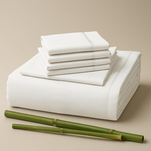 Cooling Sateen Sacred Thread Rayon Derived , 18'' Deep Pocket Cooling Sheets for Hot Sleepers, 6 PC Cooling Sheets (Queen Size - Cooling Hotel Quality Bedding Sheets and Pillowcases - Default Title