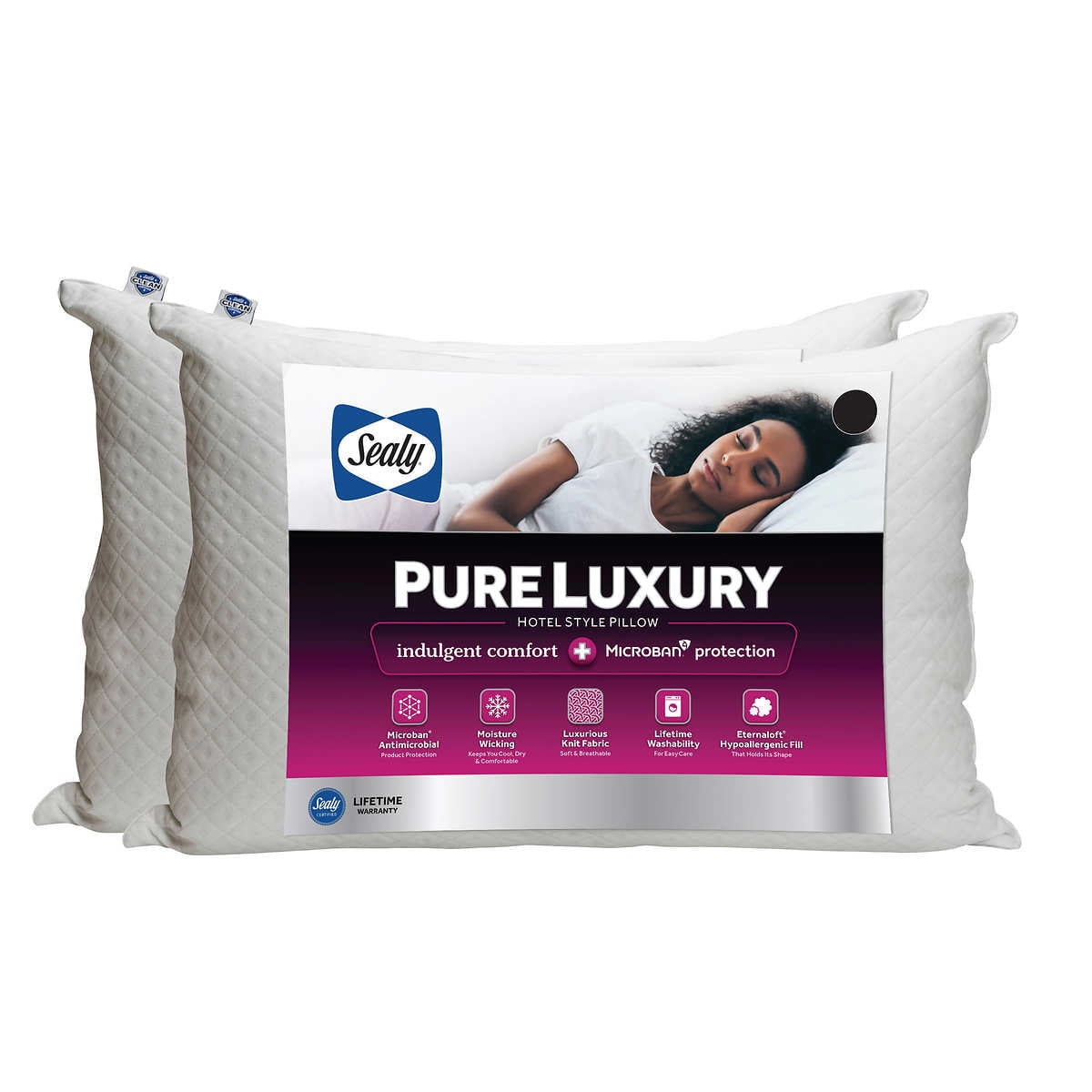 Decorative Plump Pure Luxury Queen Eternaloft Bed Pillows - Hypoallergenic, Machine Washable (2 Count) - Decorative Throw Pillow Cushion for Sofa & Bed - Default Title