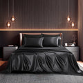 Wrinkle-Resistant Set, Queen, Silky Bed s, 4 Pieces,Black - Breathable Egyptian Cotton Flat & Fitted Sheets - Default Title