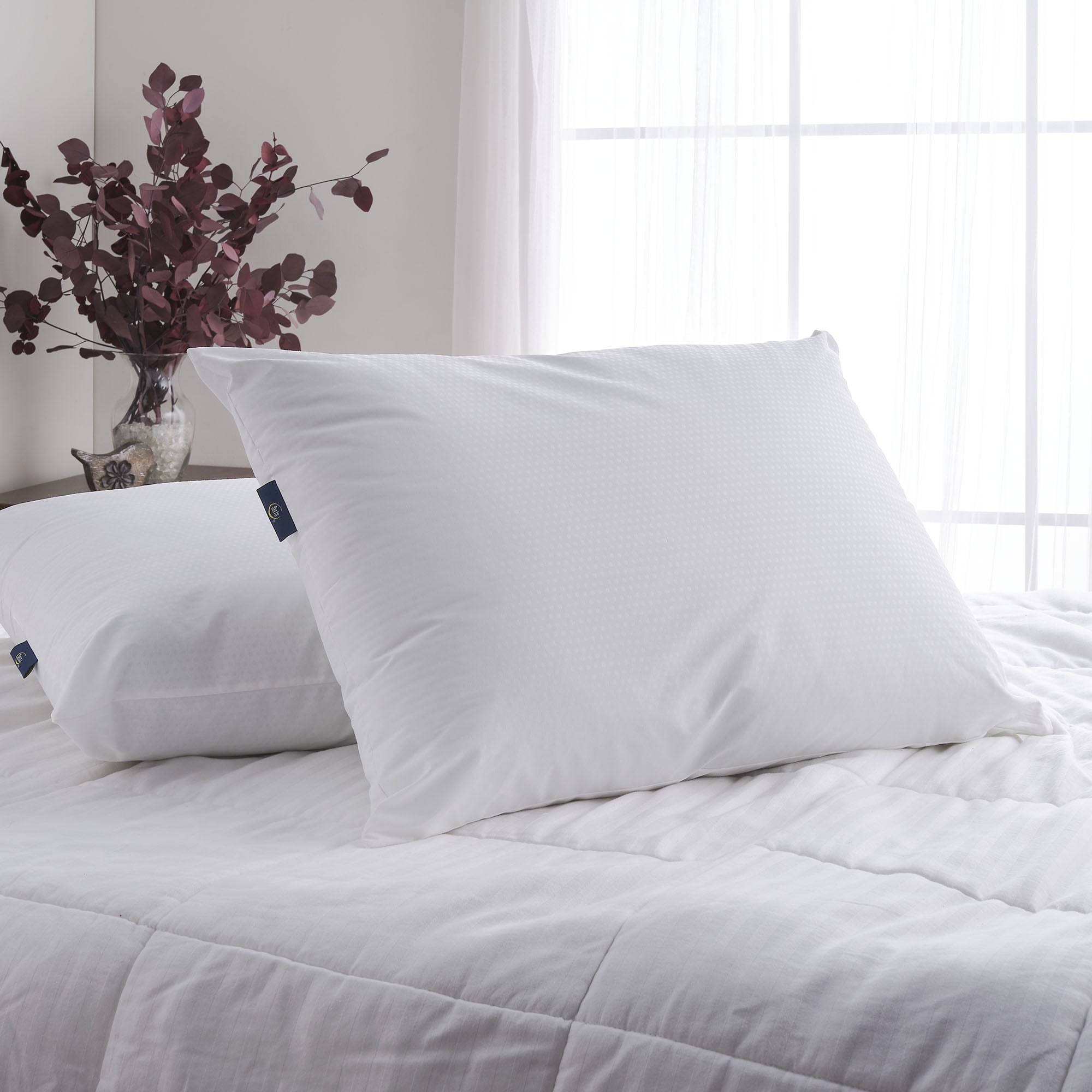 Decorative Plump Cooling Pillow - 2 Pack - Orthopedic Shredded Foam Bed Pillow Set - Default Title