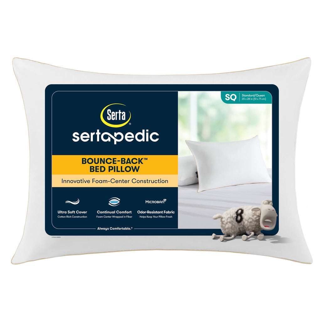 Ergonomic Memory Foam pedic Bounce Back Standard/Queen Bed Pillow, Hypoallergenic Fill - Ergonomic Memory Foam Pillow for Neck Pain Support - Default Title