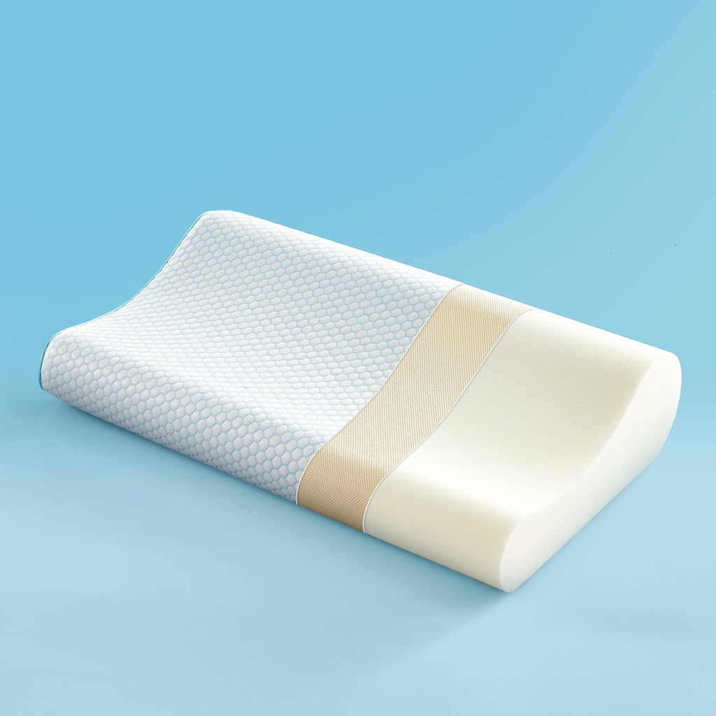 Ergonomic Memory Foam Standard Cooling Memory Foam Pillow, Ergonomic Adjustable Orthopedic Contour Bed Pillows Neck Support for Side Back S... - Orthopedic Shredded Foam Bed Pillow Set - Default Title