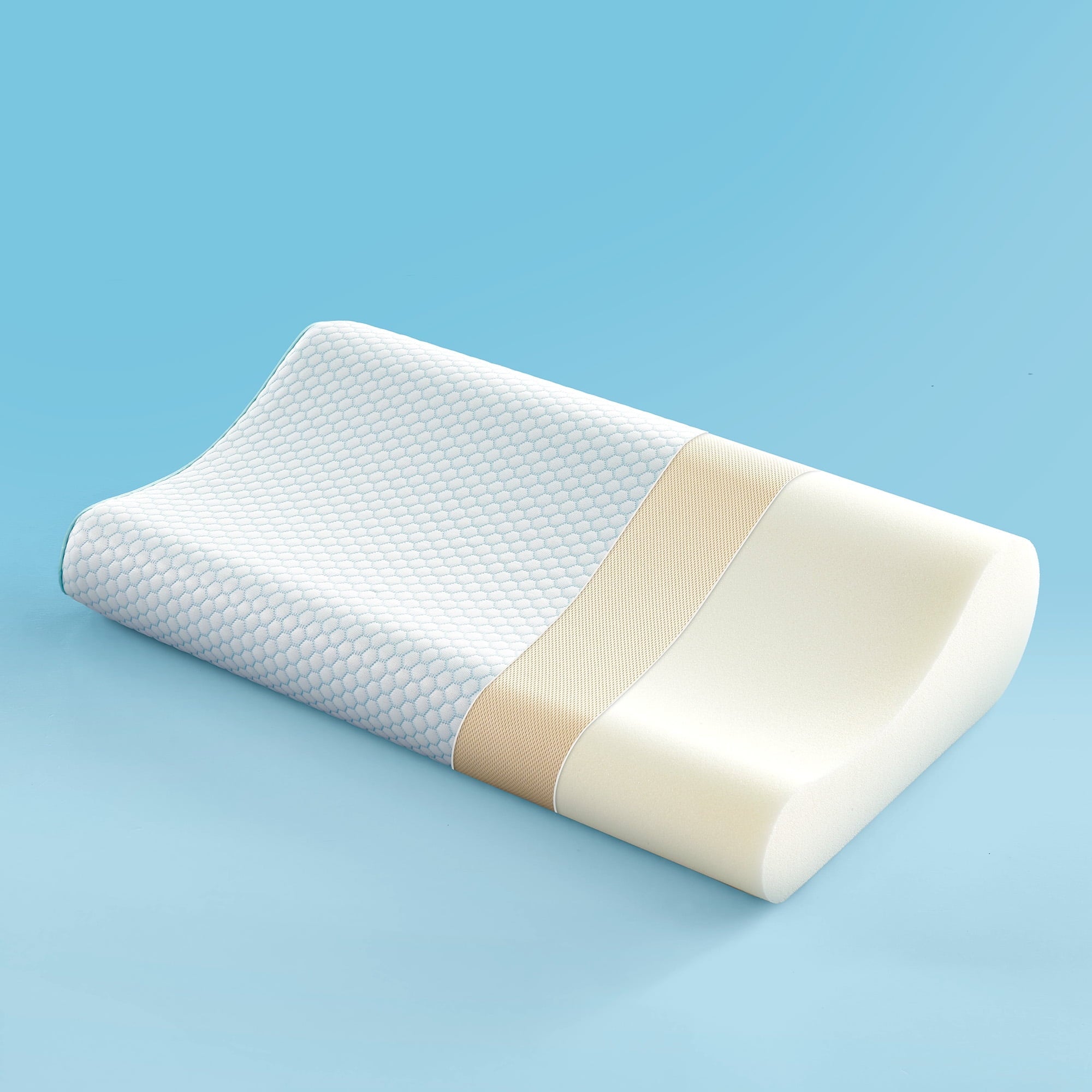 Ergonomic Memory Foam Standard Cooling Memory Foam Pillow, Ergonomic Adjustable Orthopedic Contour Bed Pillows Neck Support for Side Back S... - Orthopedic Shredded Foam Bed Pillow Set - Default Title