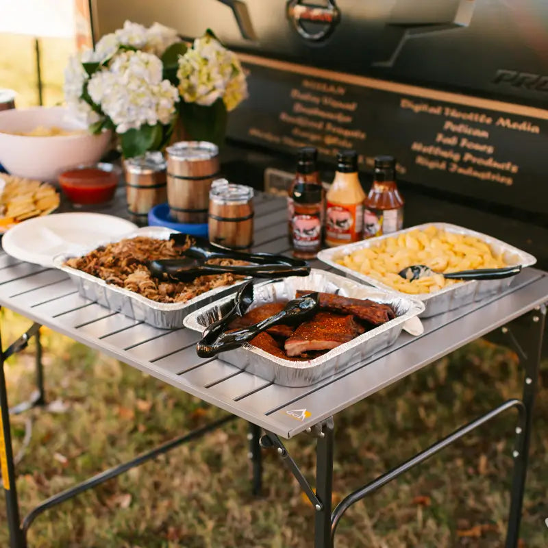 Multi-Functional Cook Slim-Fold Table - Choice 196 - Portable Camping Table with Heat-Resistant Countertop Detail