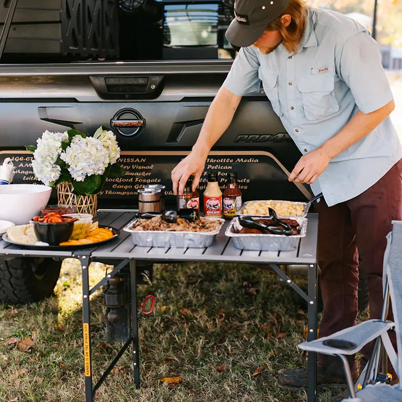 Multi-Functional Cook Slim-Fold Table - Choice 196 - Portable Camping Table with Heat-Resistant Countertop Detail