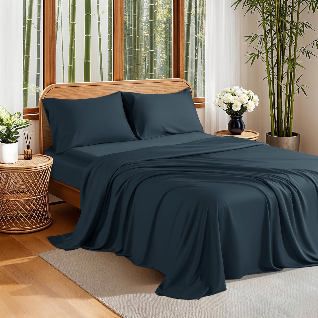 Ultra-Soft 100% Organic Luxurious Bamboo Sheets, Queen Sheet Set 4-Piece with 16" Deep Pocket, Silky Smooth Luxury Bed Sheets, N... - Luxury Bed Sheet Set with Deep Pockets - Default Title