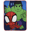 Reversible Sherpa Spidey & His Amazing Friends Kids Throw, 46 x 60, Microfiber, Blue, Marvel - Cozy Fleece Throw Blanket for Couch & Bed - Default Title