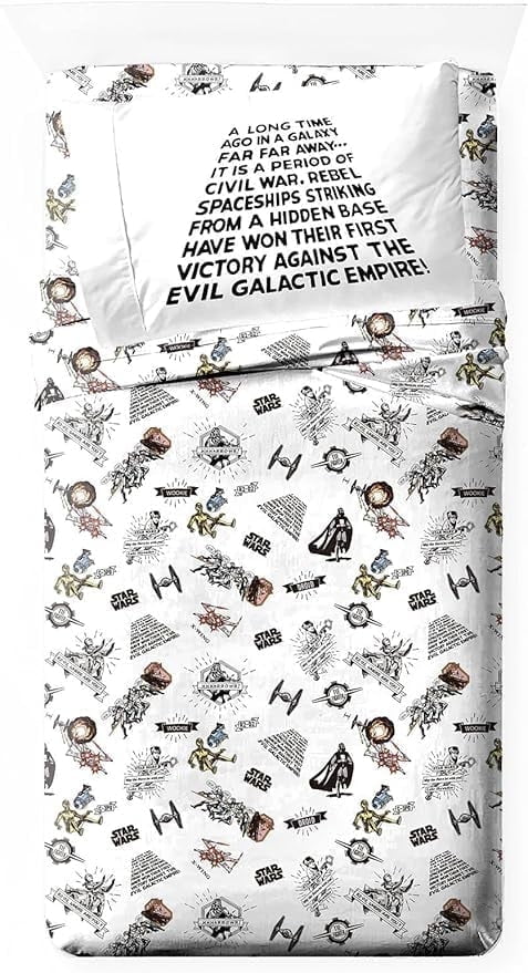 Wrinkle-Resistant T-Shirt Comic 3 Piece Twin Size Bed Sheets Set - Disney Space Theme Bedding - Luxury Bed Sheet Set with Deep Pockets - Default Title