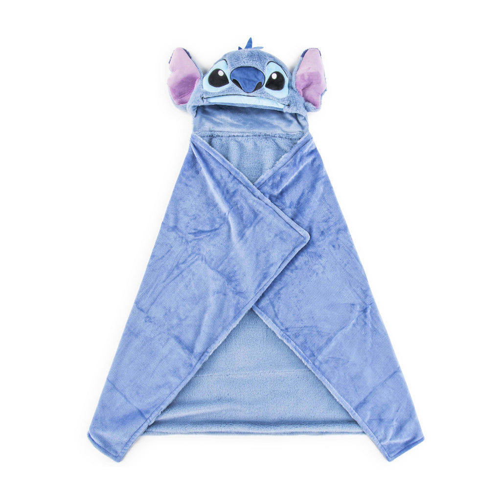 Super Soft Flannel Stitch Kids Hooded Silk Touch Throw Blanket, Polyester Faux Fur, Blue, 54" x 40" - Cozy Fleece Throw Blanket for Couch & Bed - Default Title