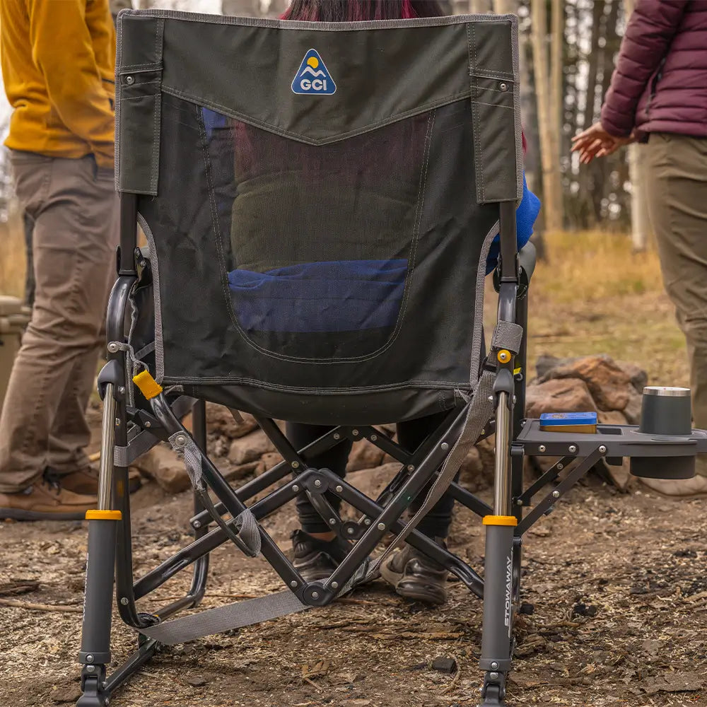 Smooth Motion Stowaway Rocker with Side Table - Choice 253 - Heavy-Duty Kickback Rocker with Beverage Holder Detail