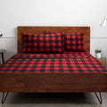Wrinkle-Resistant Buffalo Plaid Black and Red 4 Piece Bed Sheet Set - Twin - Premium Ultra-Soft Pillowcase Pair for Sleeping - Default Title