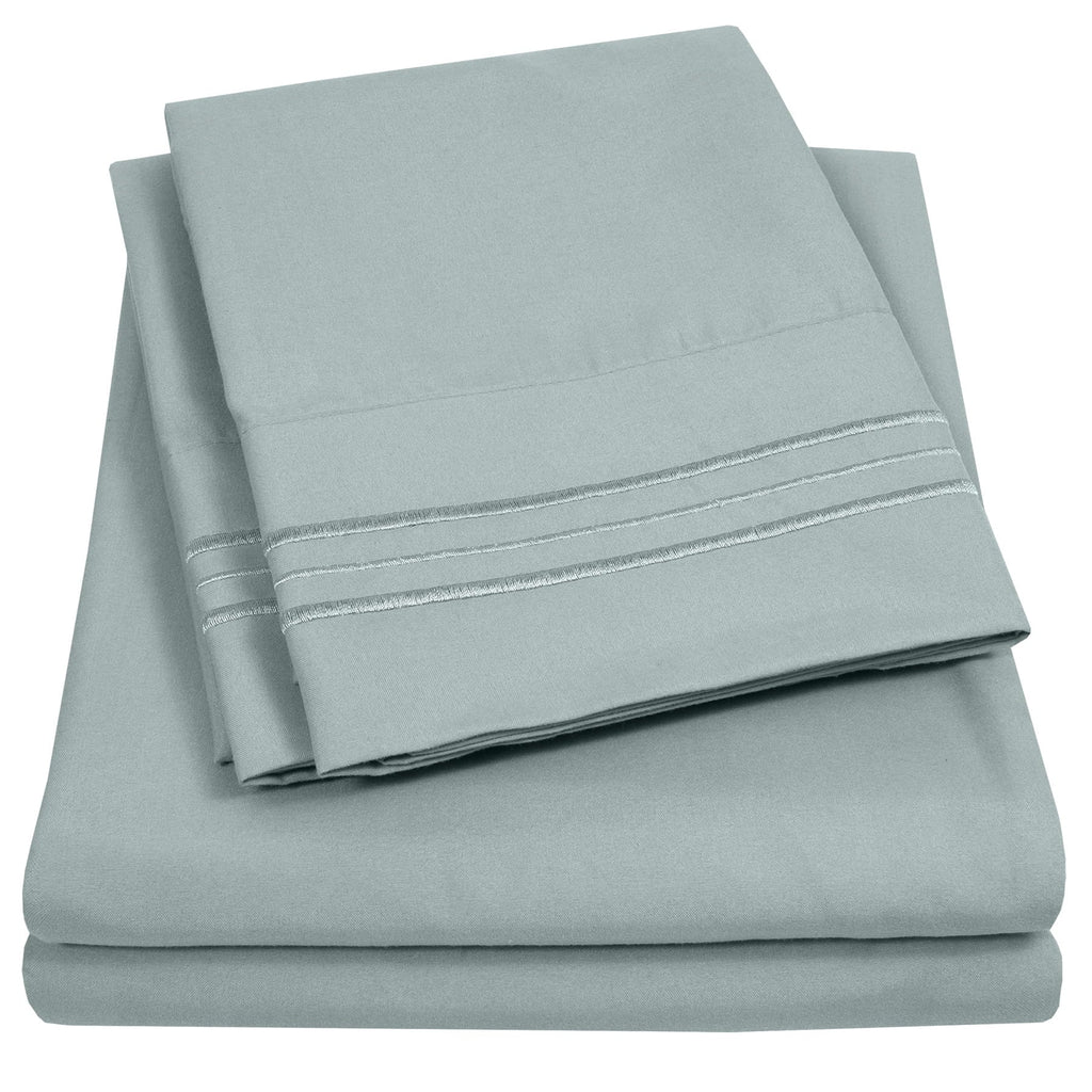 Wrinkle-Resistant 1800 Series Classic 4-Piece 1800 Thread Count 100 GSM Bed Sheet, Queen - Luxury Bed Sheet Set with Deep Pockets - Default Title