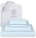 Breathable Luxury 100% Cotton King Bed Sheets Set - 4-Piece, 300 Thread Count, Lightweight Sateen, Light Blue - Luxury Bed Sheet Set with Deep Pockets - Default Title