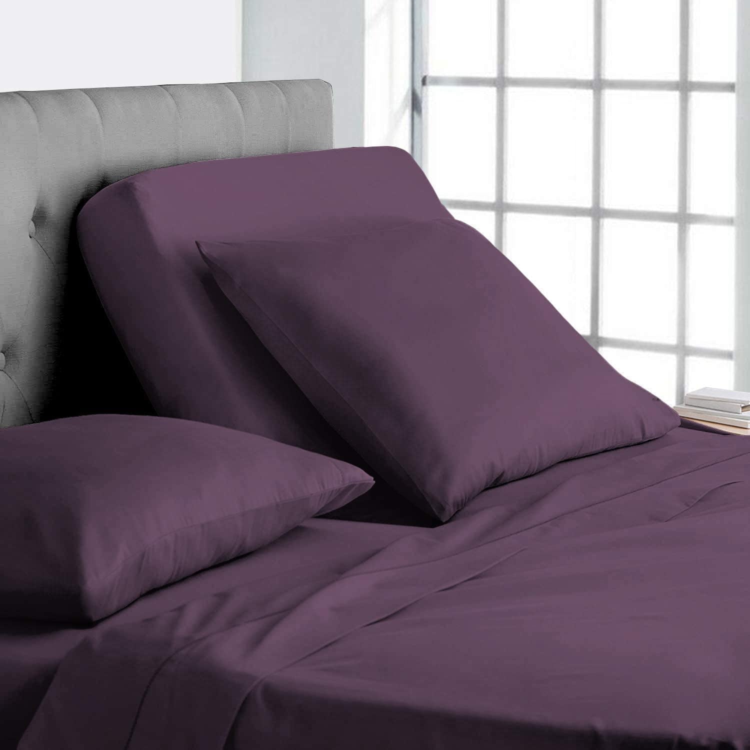 Breathable Luxury Top Split-King: Adjustable King Bed Sheets - Bed Sheet Set - 100% Egyptian Cotton - 800 Thread Count - 15 Inch Deep P... - Premium Ultra-Soft Pillowcase Pair for Sleeping - Default Title