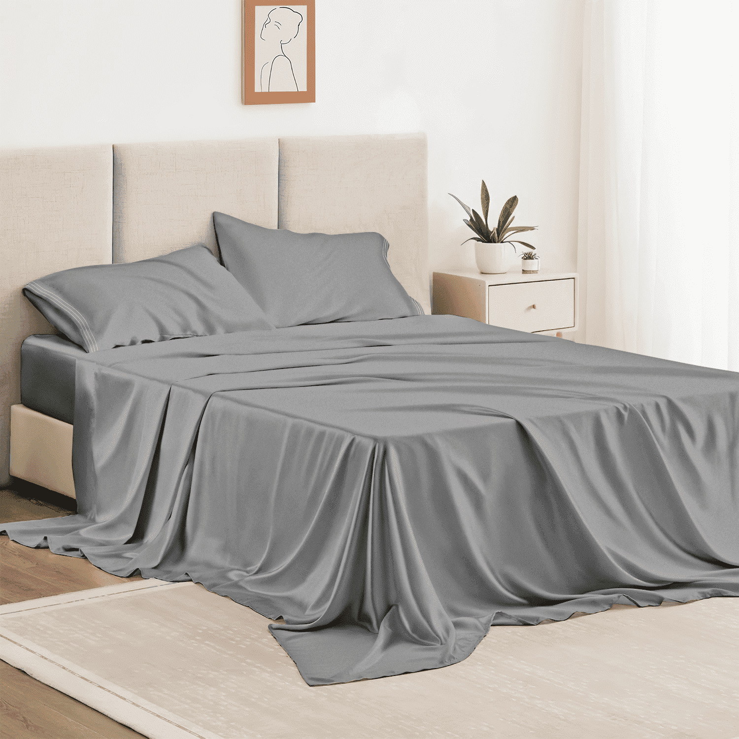 Premium Egyptian Cotton Twin Bed Sheet Set 3 Piece, Hotel Luxury Super Soft 1800 Series Microfiber Bed Sheets Set, Wrinkle Free Breathable, U... - Cooling Hotel Quality Bedding Sheets and Pillowcases - Default Title