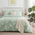 Luxurious Quilted Queen Comforter Set Sage Green, Bed in a Bag Queen Size Bedding, 7-Pieces Botanical Flowers Spring Comforter, Sheets,... - All-Season Down Alternative Comforter Insert - Default Title