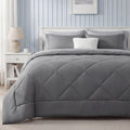 Hypoallergenic Cloud Queen Reversible Comforter Set - 7 Pieces Grey Bedding, Bed in a Bag with Alternative Comforter, Sheets, Pillowcases ... - Cloud-Like Soft Lightweight Bed Comforter - Default Title