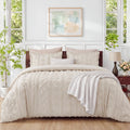 Hypoallergenic Cloud Tufted Boho Comforter Set Queen, Beige, 3 Pieces Farmhouse Shabby Chic Embroidery Bedding Set, Soft Jacquard Comforte... - Hypoallergenic Ultra-Fluffy Quilt for Winter - Default Title